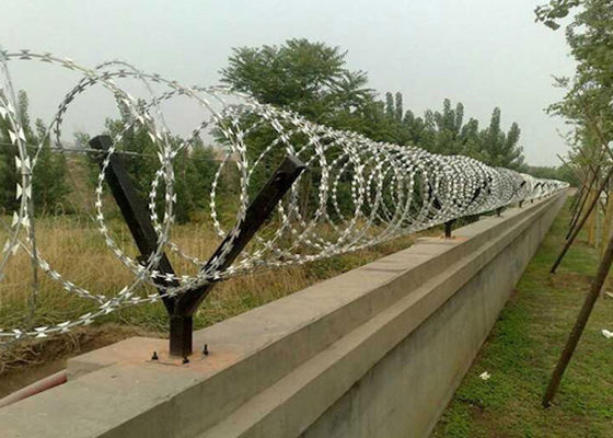 Anti Theft Single Screw Galvanized Razor Barbed Wire 13M Razor Blade Wire Fence