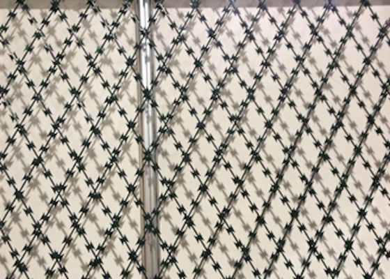 Anti Theft Single Screw Galvanized Razor Barbed Wire 13M Razor Blade Wire Fence