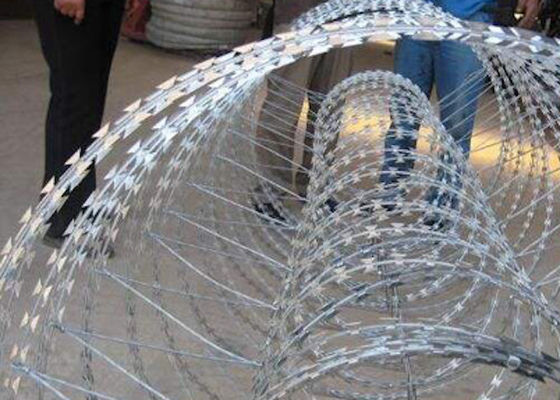 Low Carbon Steel Galvanized Spiral Razor Wire Barbed Wire Single Screw