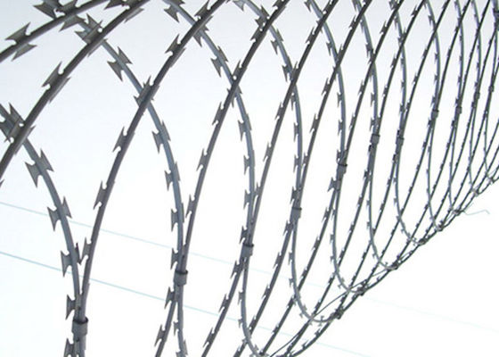 Yellow Fence Razor Barbed Wire Electrostatic Prison Razor Wire Powder Spraying