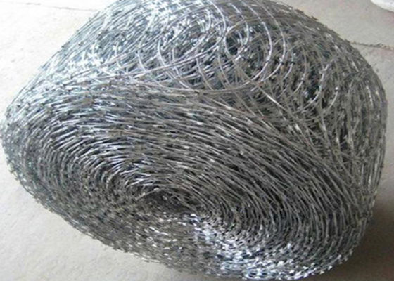 Anti Theft Single Screw Galvanized Razor Barbed Wire 13M Razor Blade Wire Fence